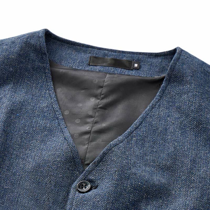 Gilet de costume western classique pour homme en tweed à chevrons - image 9