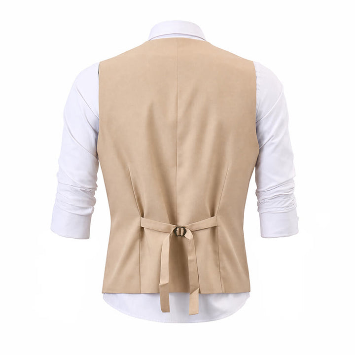 Gilet de costume croisé pour homme, style cowboy moderne, avec broche - image 11
