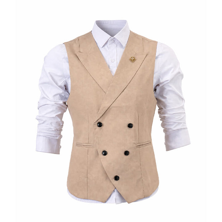 Gilet de costume croisé pour homme, style cowboy moderne, avec broche - image 10