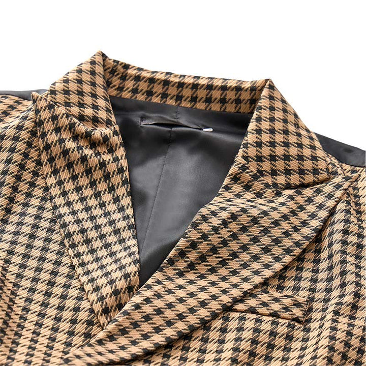 Gilet de costume pour homme à carreaux pied-de-poule, style médiéval - image 4