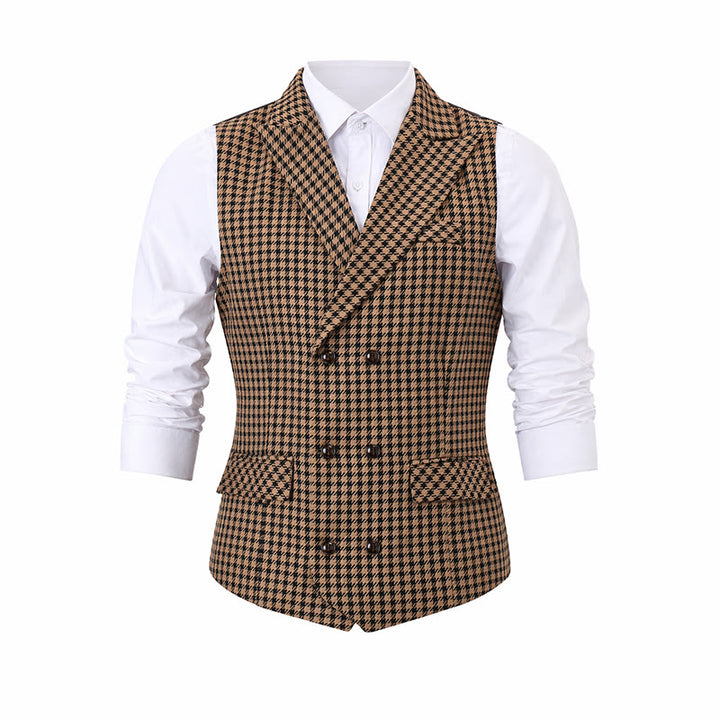 Gilet de costume pour homme à carreaux pied-de-poule, style médiéval - image 8
