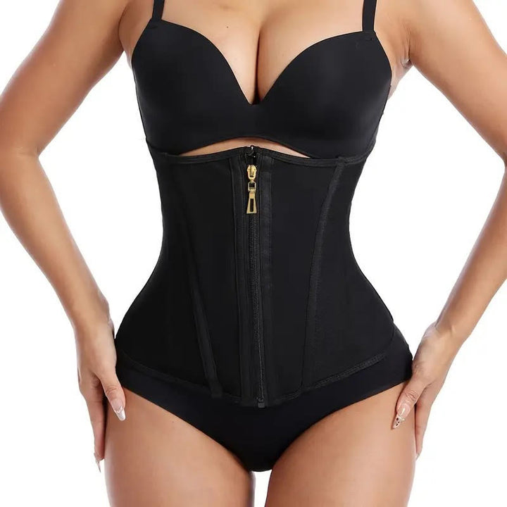 Corset gainant amincissant à baleines en nylon pour femme, fermeture multi-agrafes au dos, contrôle du ventre. - Noir - 3XL - image 1