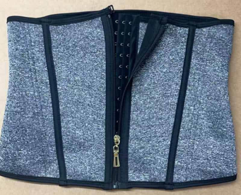 Corset gainant amincissant à baleines en nylon pour femme, fermeture multi-agrafes au dos, contrôle du ventre. - Gris foncé - 3XL - image 4