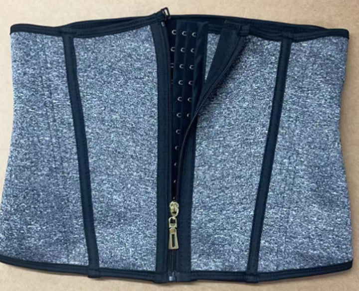 Corset gainant amincissant à baleines en nylon pour femme, fermeture multi-agrafes au dos, contrôle du ventre. - Gris foncé - 3XL - image 4