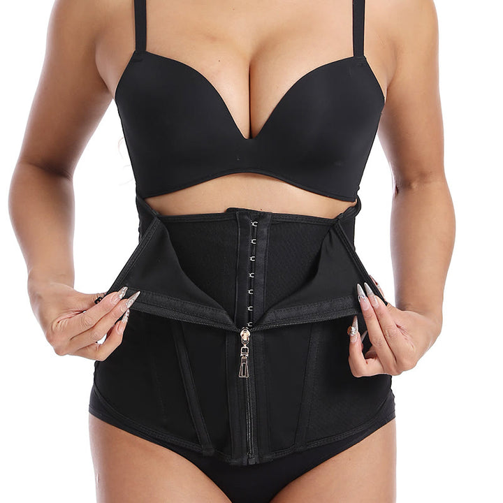 Corset gainant amincissant à baleines en nylon pour femme, fermeture multi-agrafes au dos, contrôle du ventre. - image 10