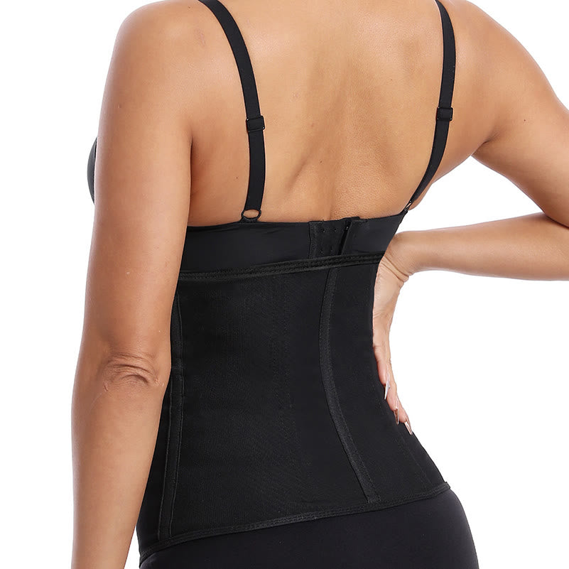 Corset gainant amincissant à baleines en nylon pour femme, fermeture multi-agrafes au dos, contrôle du ventre. - image 11