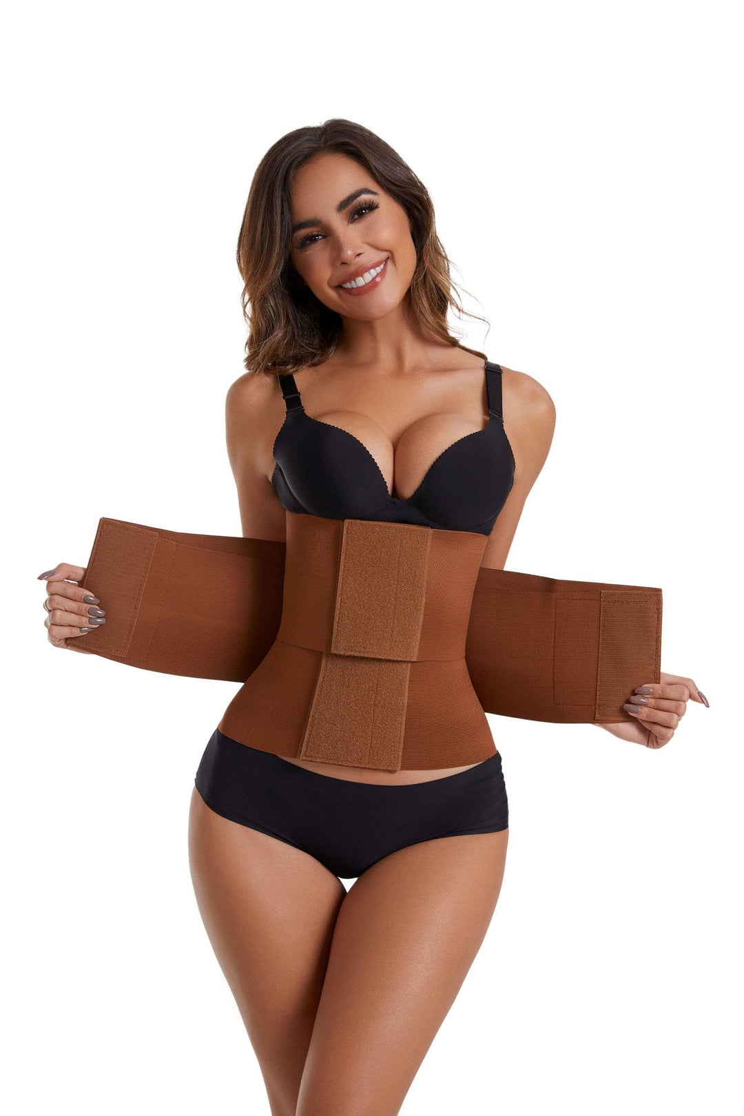 Corset gainant en polyester pour femme, ceinture amincissante et sculptante. - Café - 2XL - image 1