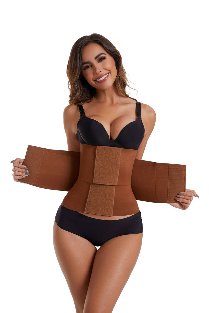 Corset gainant en polyester pour femme, ceinture amincissante et sculptante. - Café - 2XL - image 1