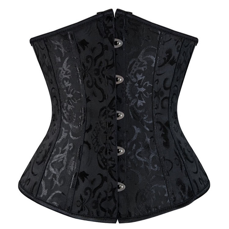Corset gainant en dentelle polyester pour femme, effet ventre plat. - Noir - XL - image 1