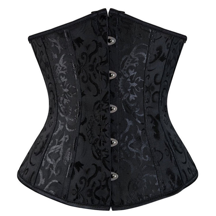 Corset gainant en dentelle polyester pour femme, effet ventre plat. - Noir - XL - image 1