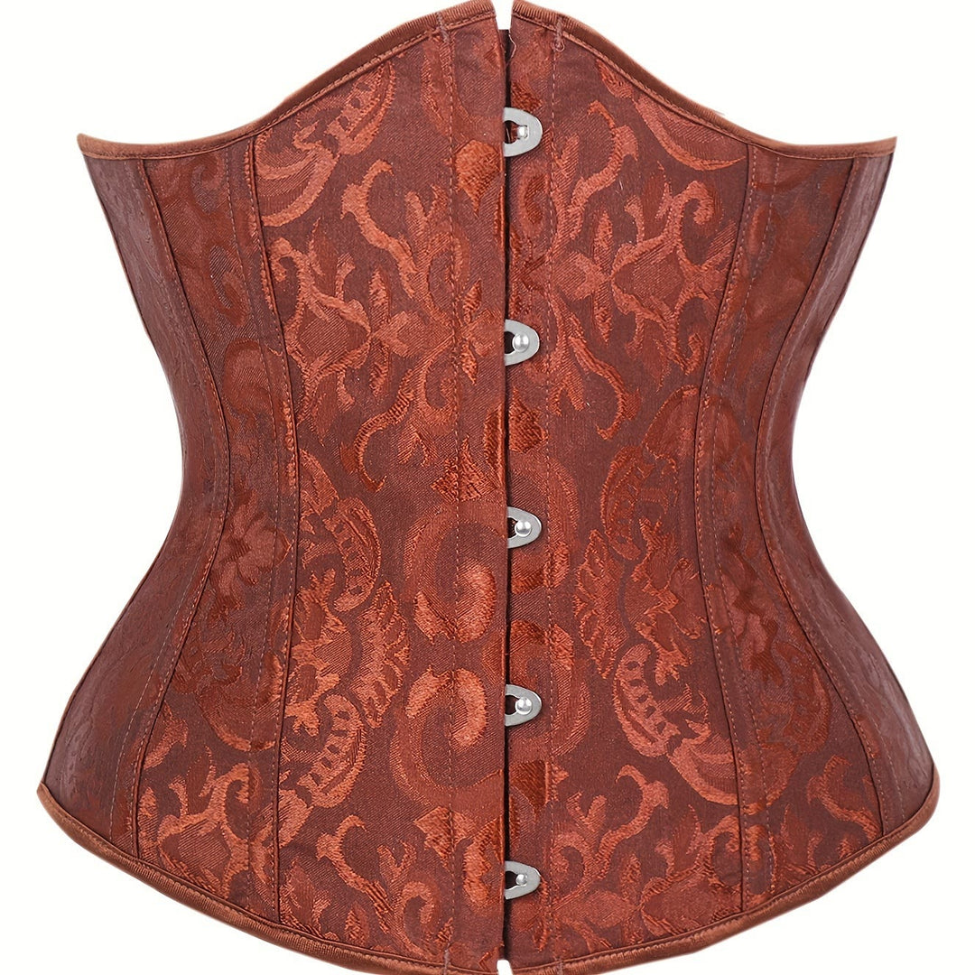 Corset gainant en dentelle polyester pour femme, effet ventre plat. - Brun - XL - image 7