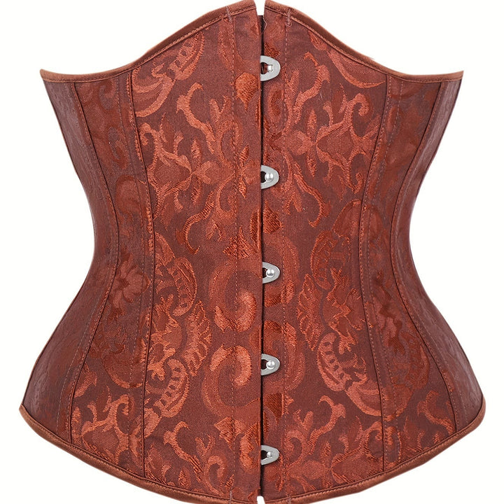 Corset gainant en dentelle polyester pour femme, effet ventre plat. - Brun - XL - image 7