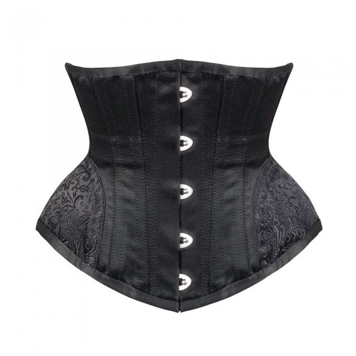 Corset gainant en satin et armatures en acier pour femme, sculptant la silhouette et affinant la taille. Effet ventre plat et silhouette en sablier. - Noir - 6XL - image 1