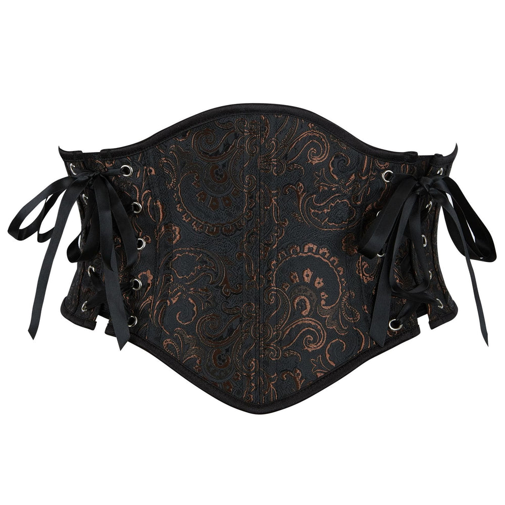 gaine amincissante rétro en jacquard pour femme, corset à 13 baleines en acier, effet sablier. - Noir - 2XL - image 1