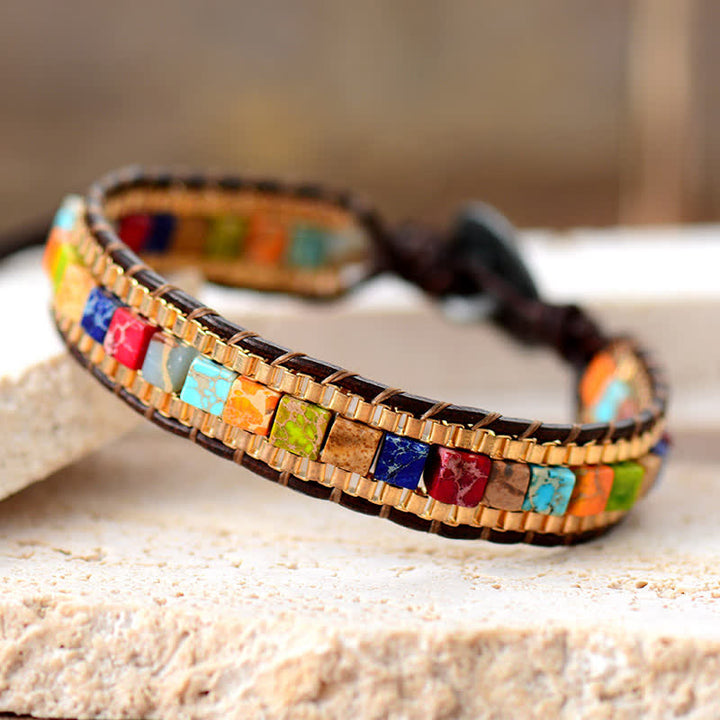 Bracelet carré turquoise à perles de style sud-ouest moderne - Multicolore - image 4