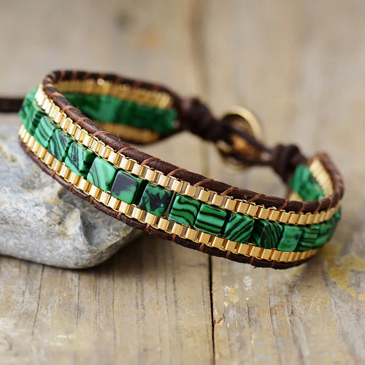 Bracelet carré turquoise à perles de style sud-ouest moderne - Vert - image 8