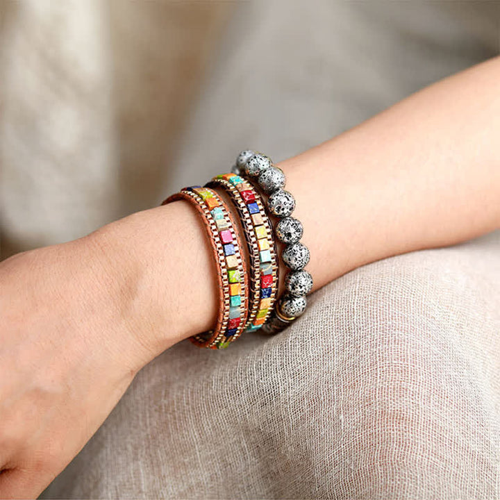Bracelet carré turquoise à perles de style sud-ouest moderne - image 1