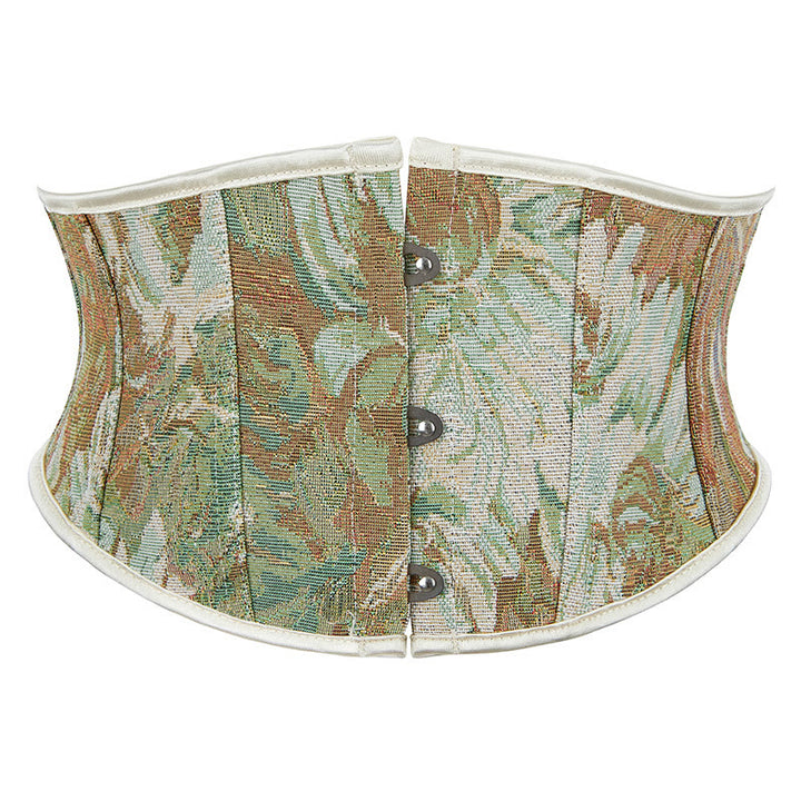 Corset court jacquard à fleurs rétro, style vêtement d'extérieur tendance pour le quotidien et les soirées. - Vert - 2XL - image 3