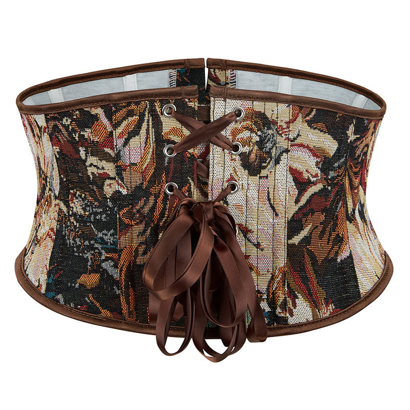 Corset court jacquard à fleurs rétro, style vêtement d'extérieur tendance pour le quotidien et les soirées. - image 2