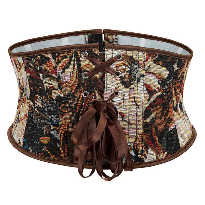 Corset court jacquard à fleurs rétro, style vêtement d'extérieur tendance pour le quotidien et les soirées. - image 2