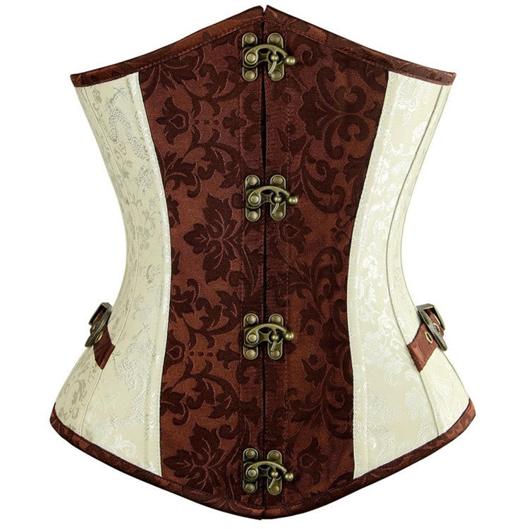 Corset gothique jacquard pour femme, gaine amincissante - Abricot - 2XL - image 1
