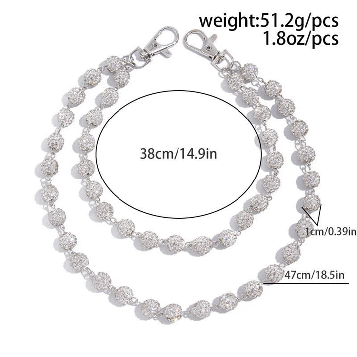 Chaîne de pantalon double couche en diamant ornée de boules glacées - image 9
