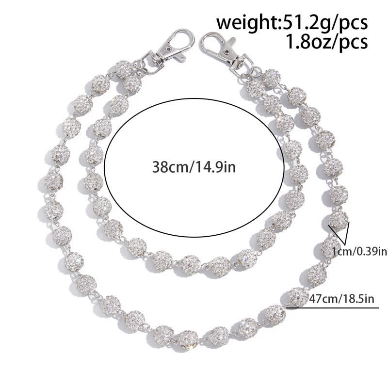 Chaîne de pantalon double couche en diamant ornée de boules glacées - image 9