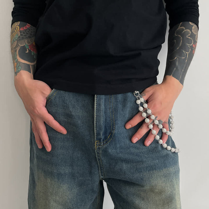 Chaîne de pantalon double couche en diamant ornée de boules glacées - image 6