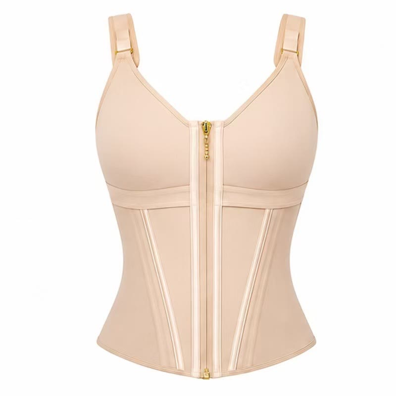 Gilet gainant sous-poitrine pour femme, soutien-gorge intégré, corset amincissant - Nu - 3XL - image 2