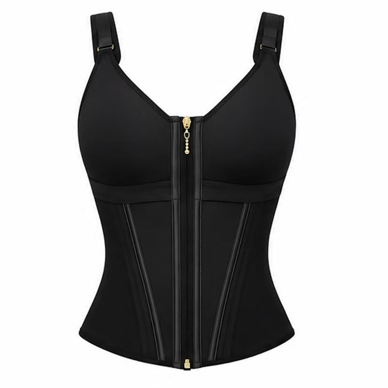 Gilet gainant sous-poitrine pour femme, soutien-gorge intégré, corset amincissant - Noir - 3XL - image 1