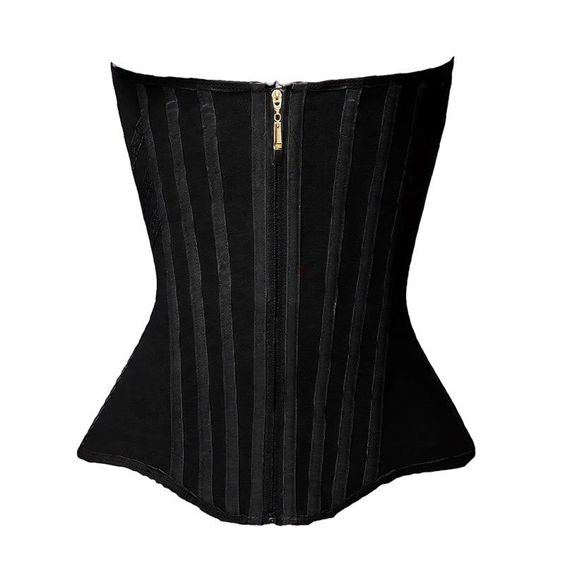 Corset amincissant en polyester PU brillant pour femme, gaine taille haute effet sablier - Noir - 3XL - image 2