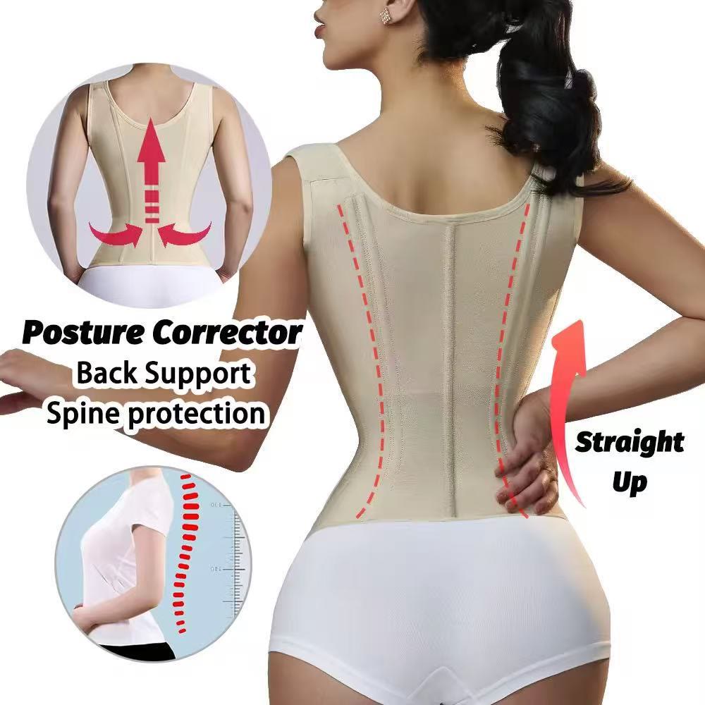 Gilet gainant sous-poitrine pour femme, soutien-gorge intégré, corset amincissant - image 4