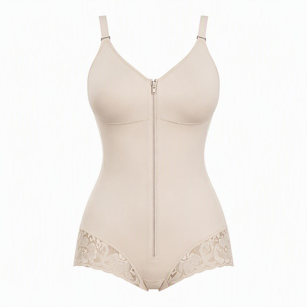 Gaine amincissante en polyamide à crochets multiples pour femme, effet ventre plat et hanches. - Nu - 3XL - image 1