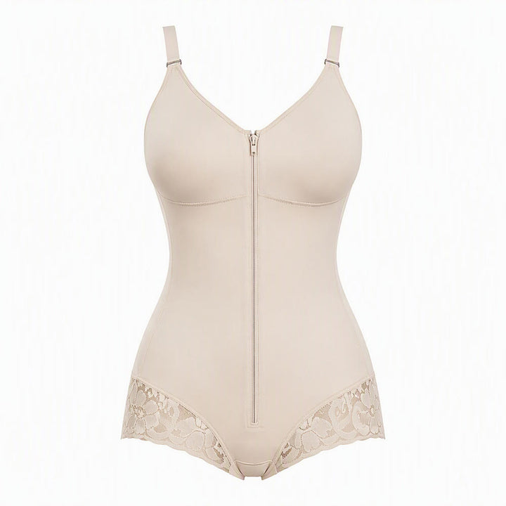 Gaine amincissante en polyamide à crochets multiples pour femme, effet ventre plat et hanches. - Nu - 3XL - image 1