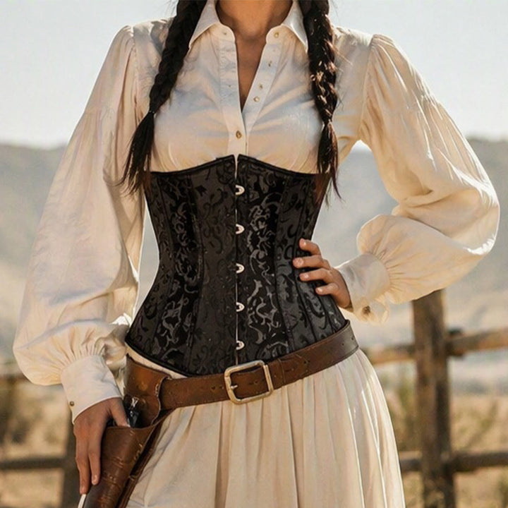 Corset gainant en dentelle polyester pour femme, effet ventre plat. - image 0