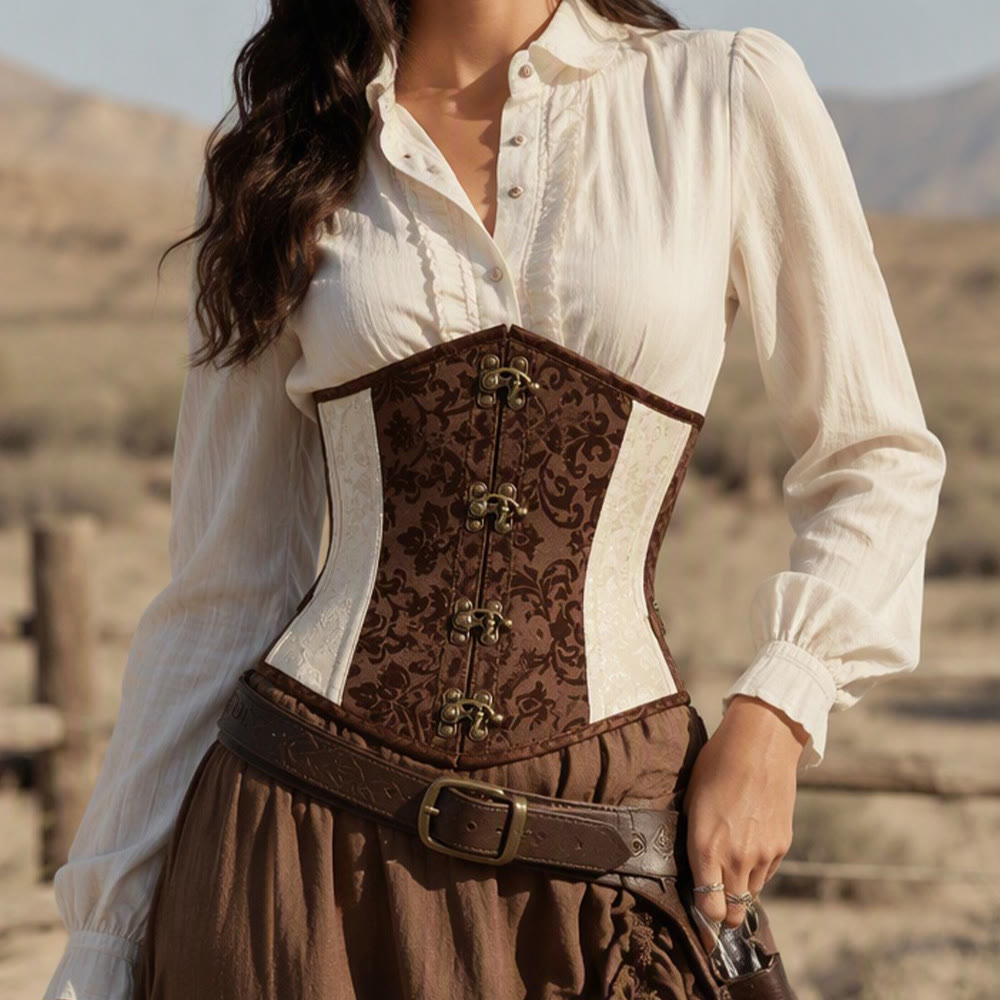 Corset gothique jacquard pour femme, gaine amincissante - image 0