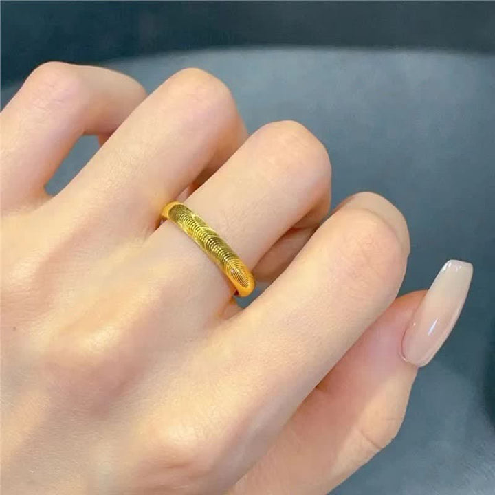 Bague minimaliste texturée à effet vague, un bijou tendance pour tous les jours. - Or - 10 US - image 2