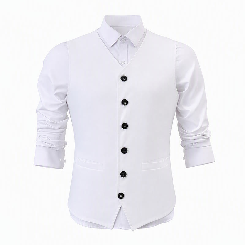Gilet décontracté minimaliste pour homme en lin et coton mélangés - image 11