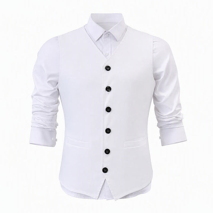 Gilet décontracté minimaliste pour homme en lin et coton mélangés - image 11