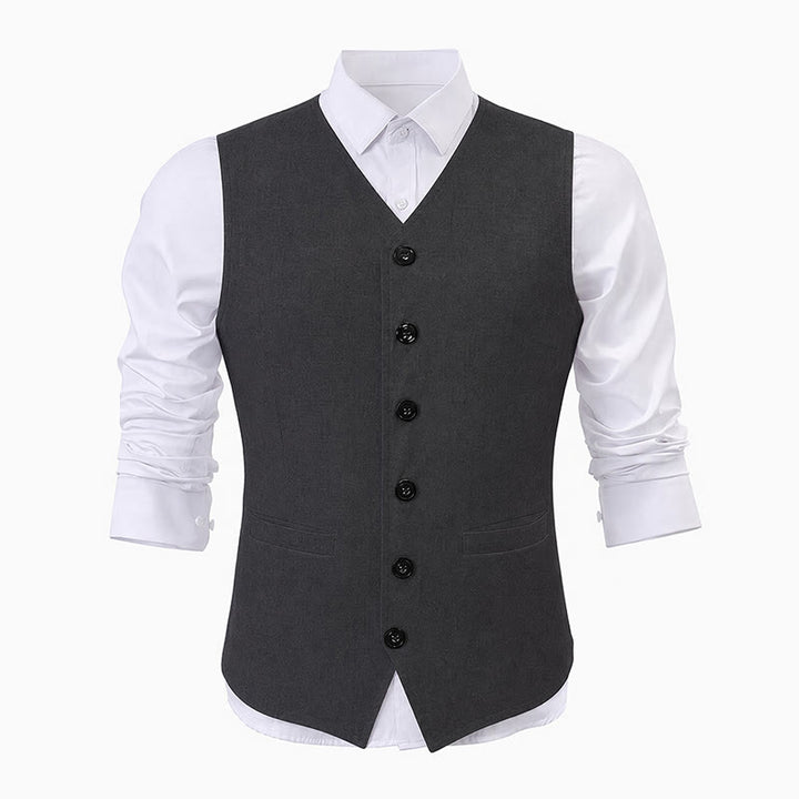 Gilet décontracté minimaliste pour homme en lin et coton mélangés - image 13