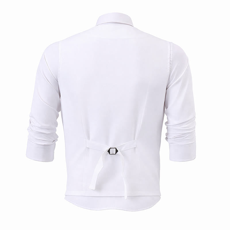 Gilet décontracté minimaliste pour homme en lin et coton mélangés - image 12