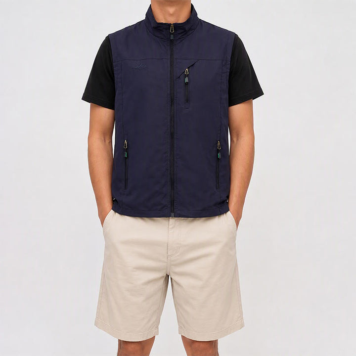 Gilet léger pour homme, 4 saisons, séchage rapide, poches multiples, fermeture éclair - image 1