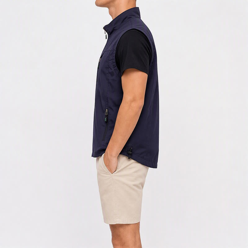 Gilet léger pour homme, 4 saisons, séchage rapide, poches multiples, fermeture éclair - image 3