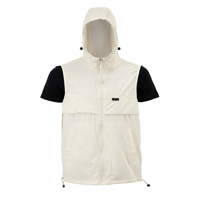 Gilet de sport respirant à capuche pour homme, offrant une protection solaire et idéal pour les activités de plein air. - image 23