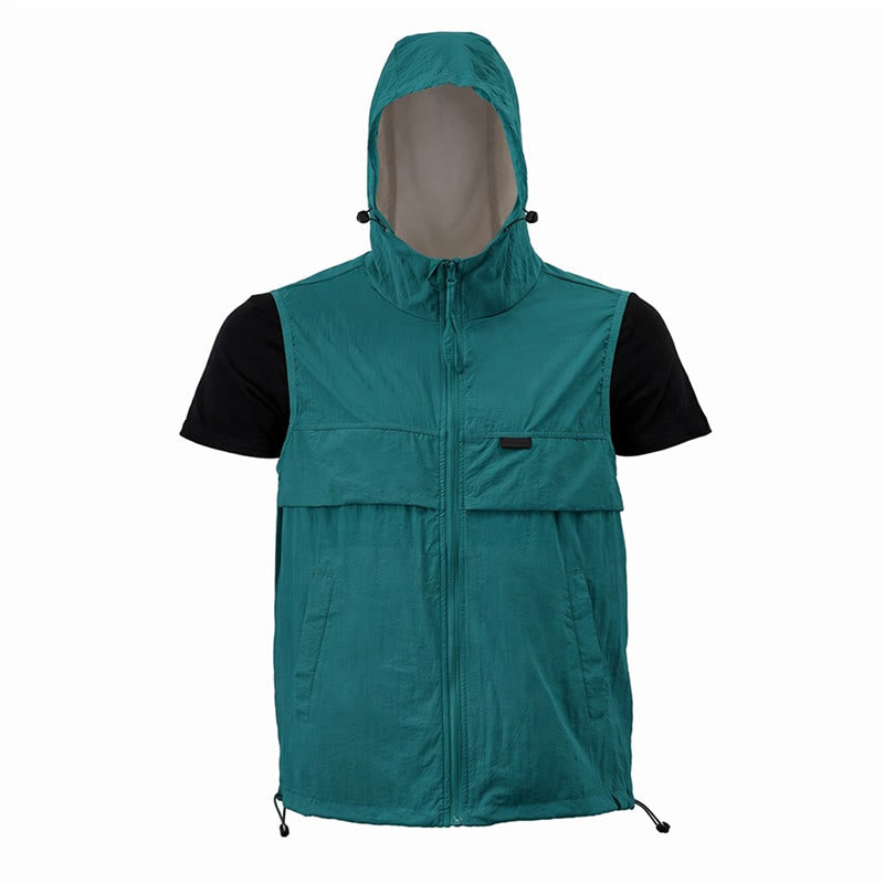 Gilet de sport respirant à capuche pour homme, offrant une protection solaire et idéal pour les activités de plein air. - image 20