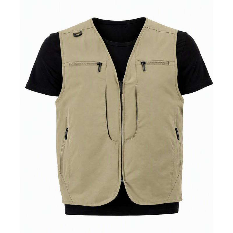 Gilet utilitaire d'extérieur pour homme, à poches multiples zippées et séchage rapide. - image 19