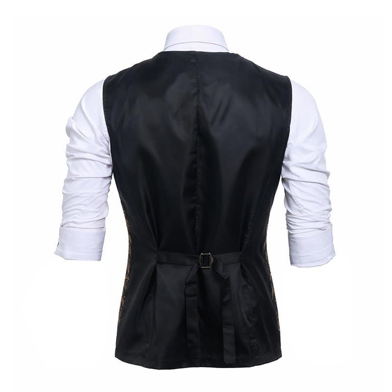 Gilet de costume de soirée/club de luxe pour homme, imprimé baroque vintage - image 12