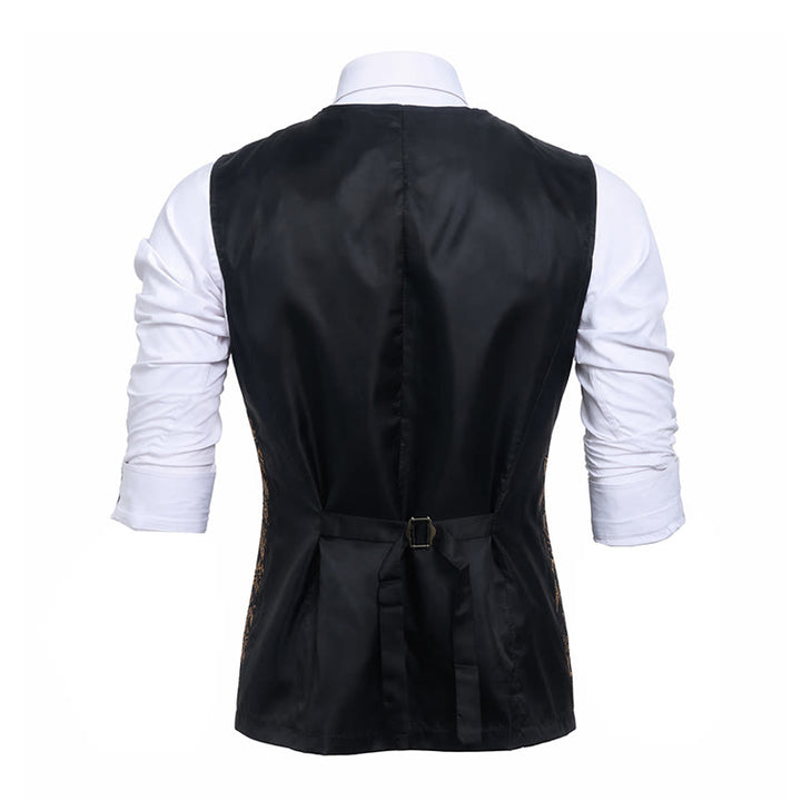 Gilet de costume de soirée/club de luxe pour homme, imprimé baroque vintage - image 12