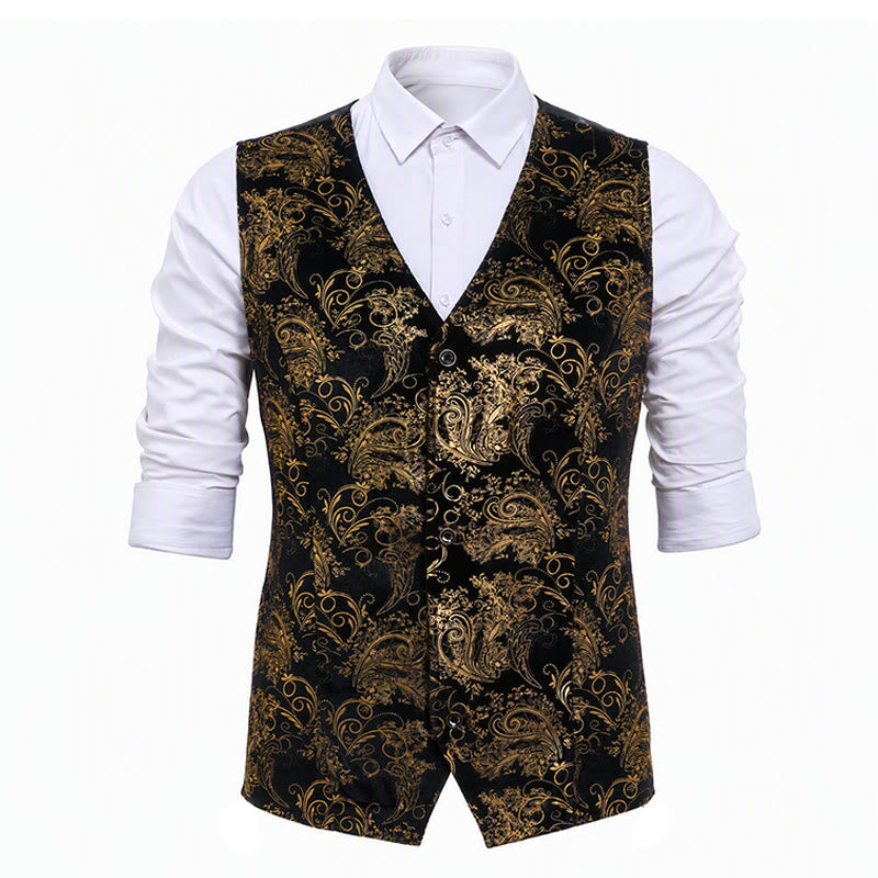 Gilet de costume de soirée/club de luxe pour homme, imprimé baroque vintage - image 11