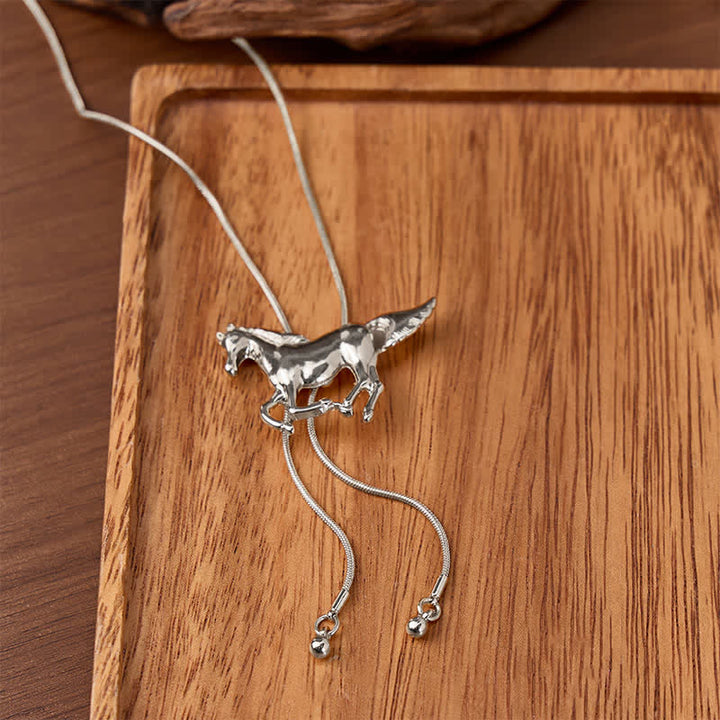 Collier bolo en forme de Y avec lasso et motif cheval western Wild Mustang - Argent - image 4